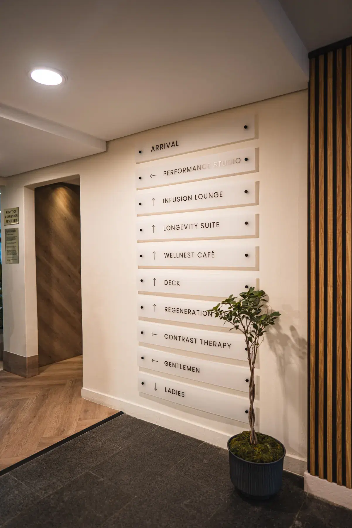The directory signage inside WellNest Gold
