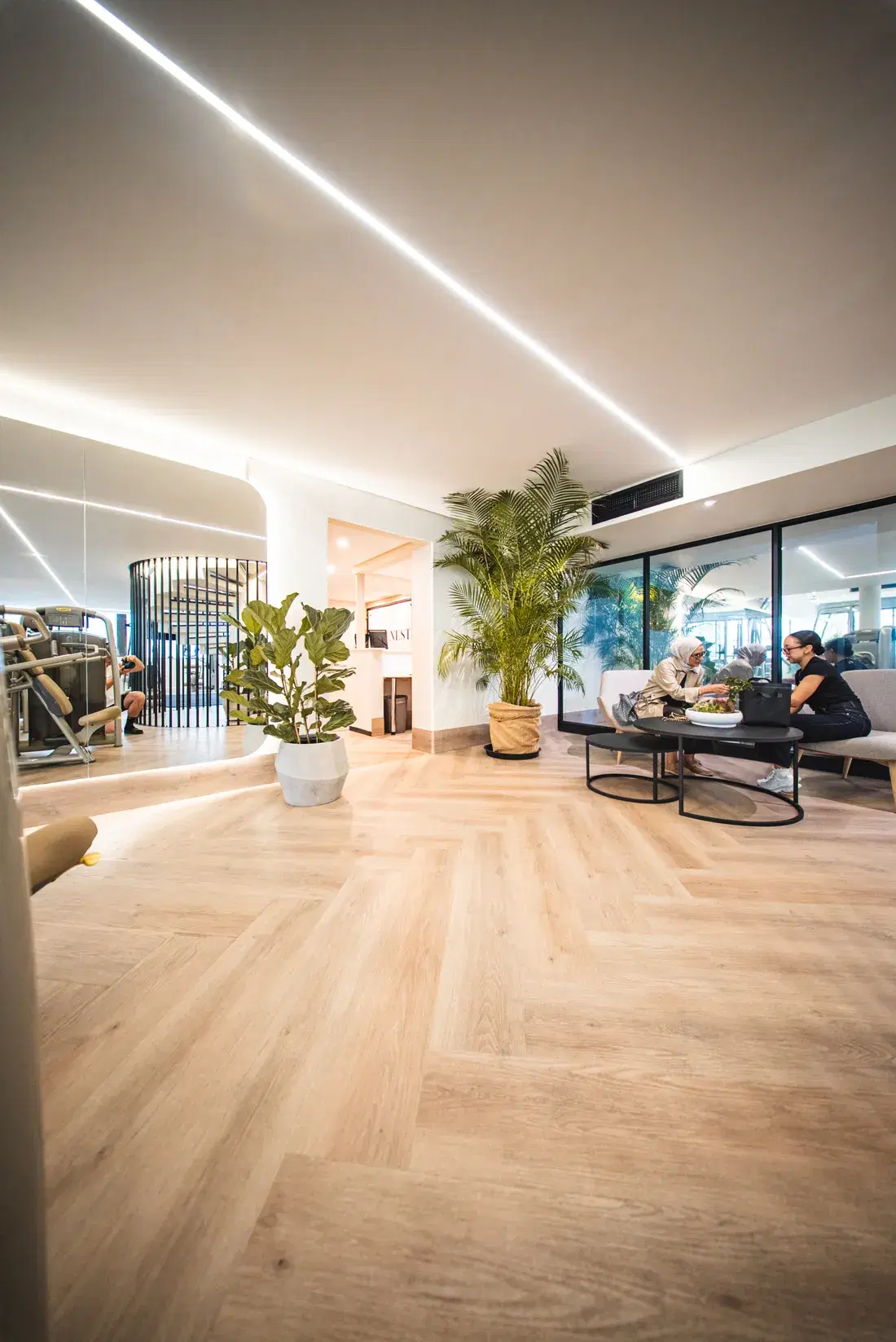 The lounge beside the gym at WellNest Gold, Cape Town