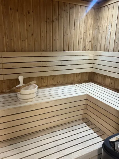 Sauna interior at WellNest Gold, Cape Town