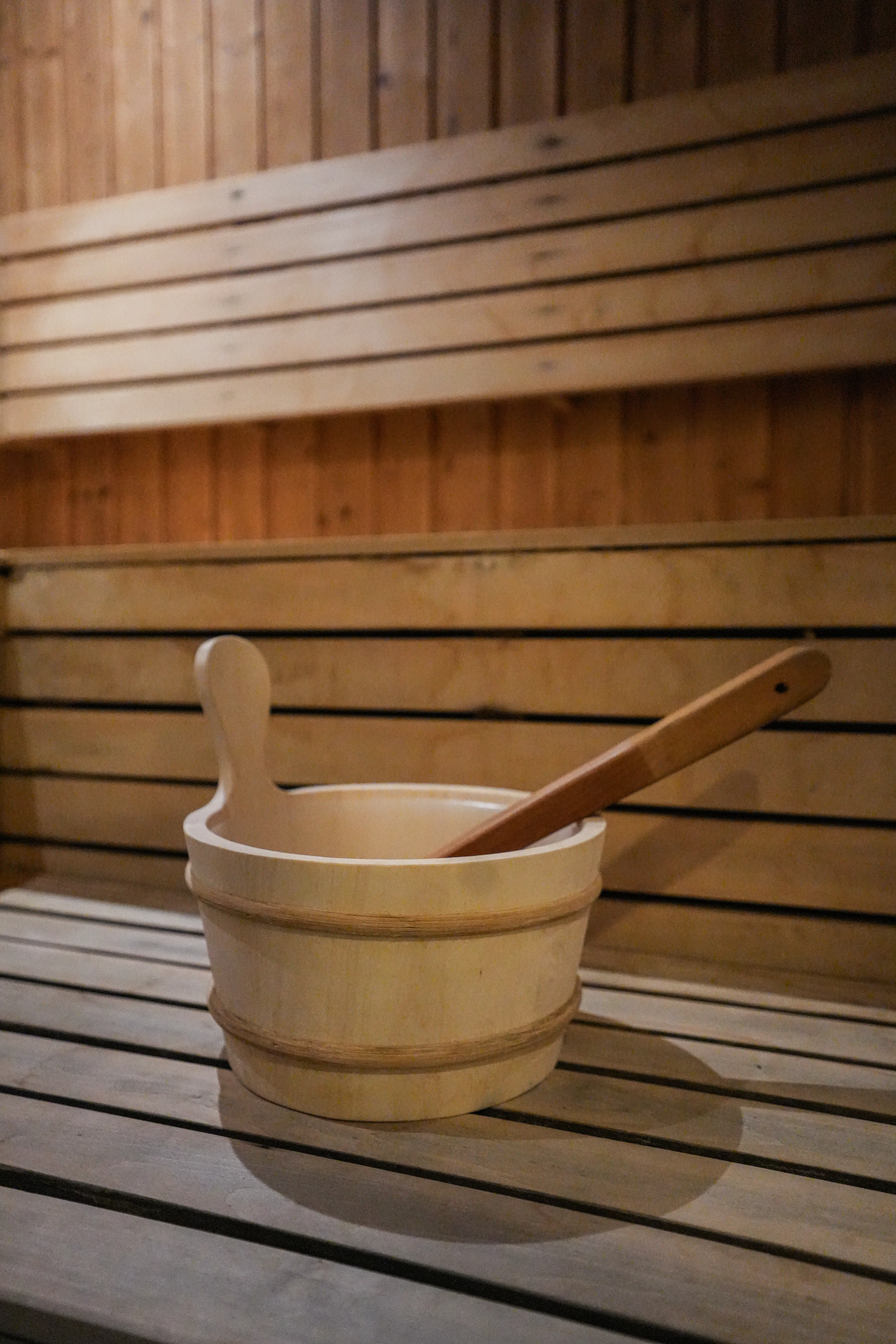 Scandinavian-inspired sauna interior